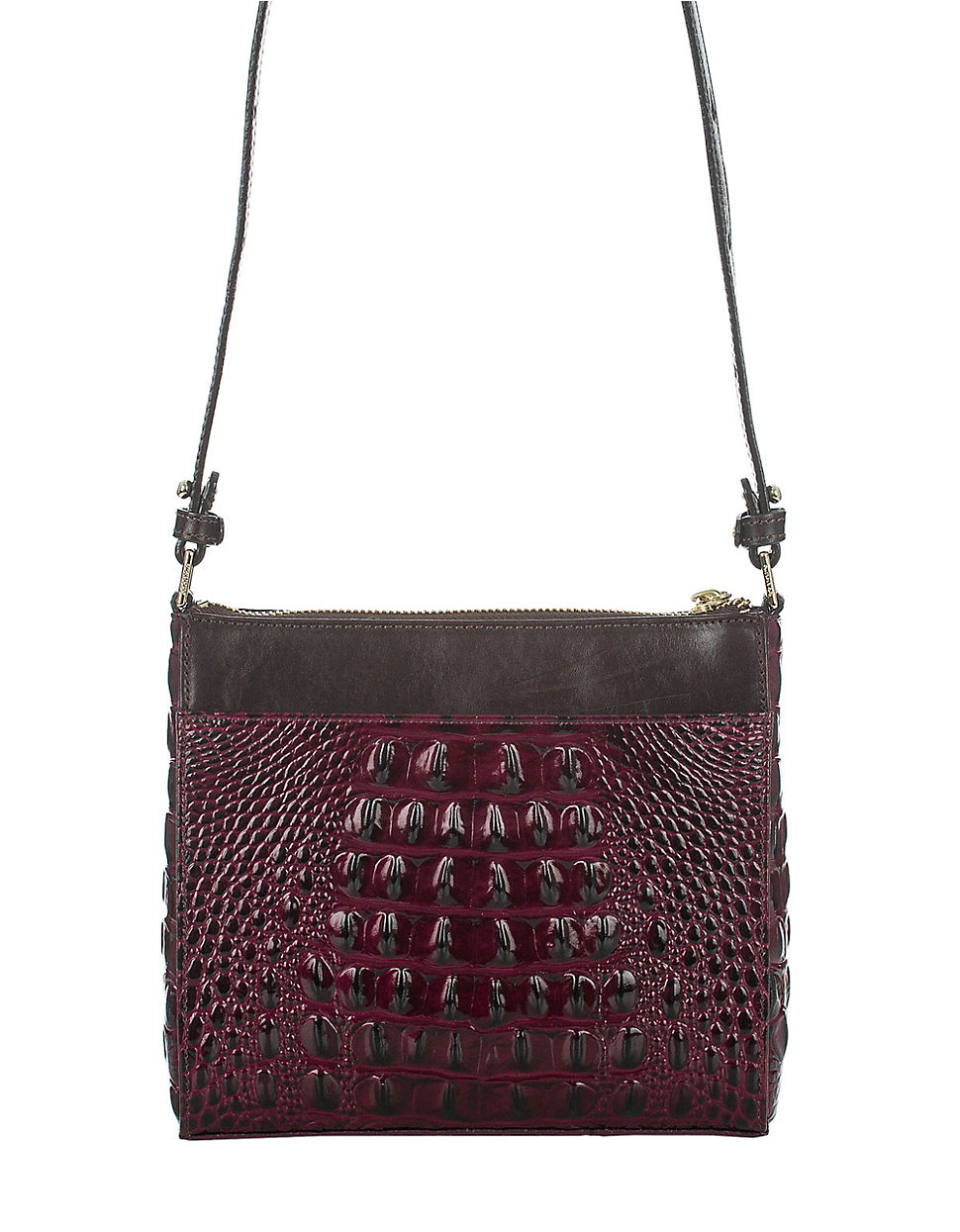 Brahmin Mimosa Calf Hair-accented Leather Crossbody in Purple (Wine) | Lyst