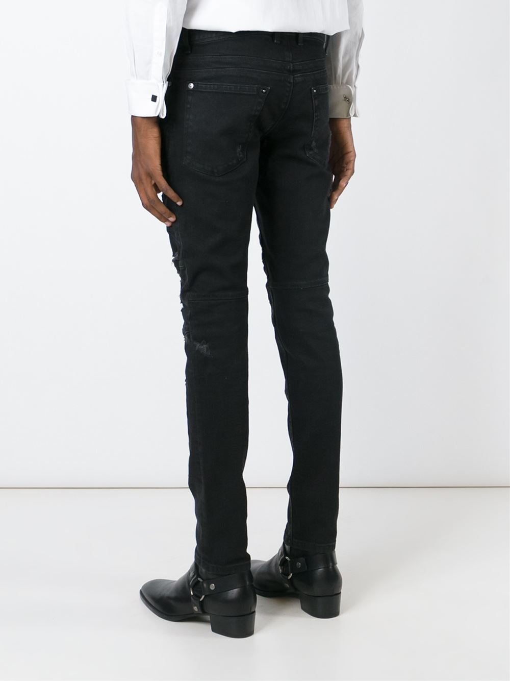 Just Cavalli Distressed Zip Jeans in 