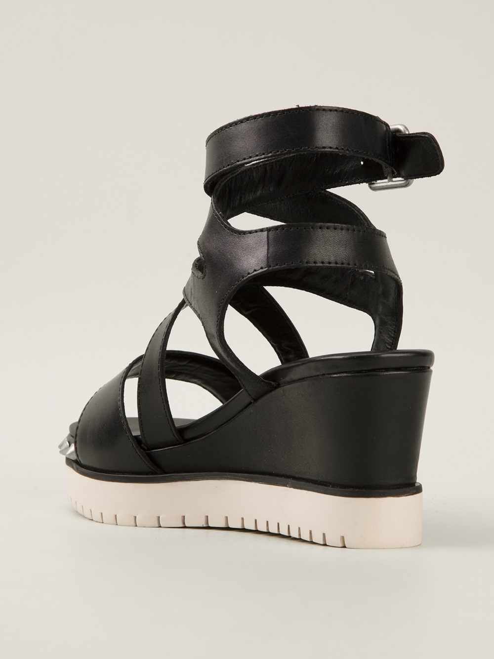 black wedge sandals