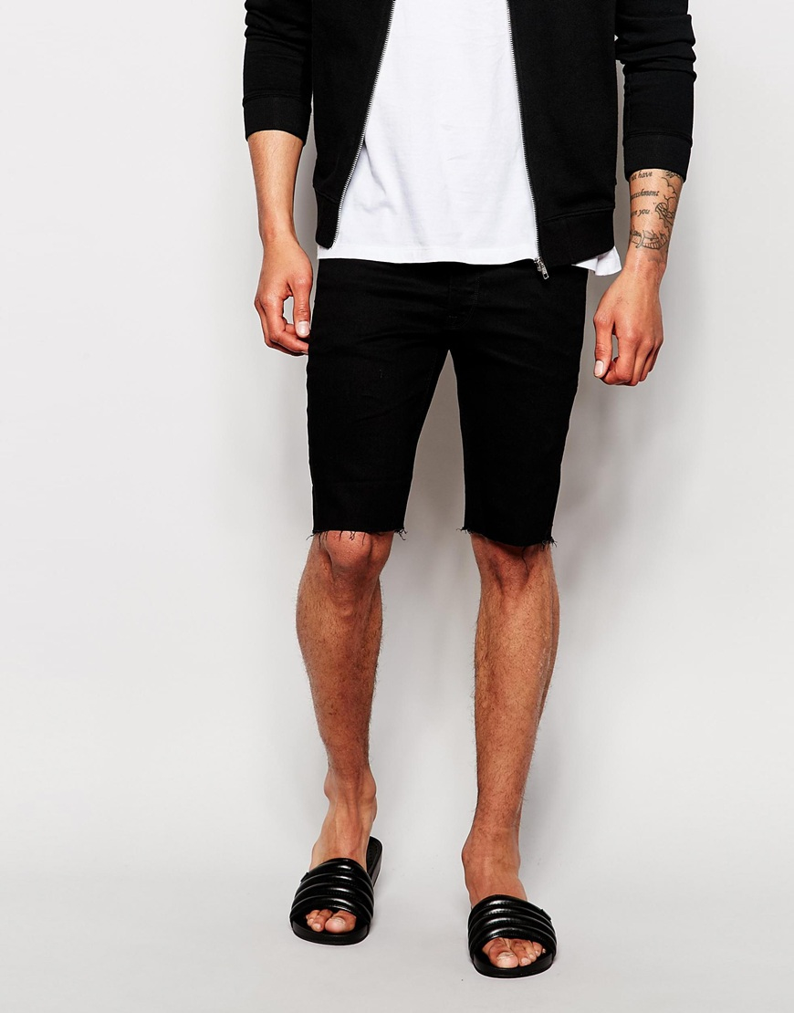 super skinny denim shorts