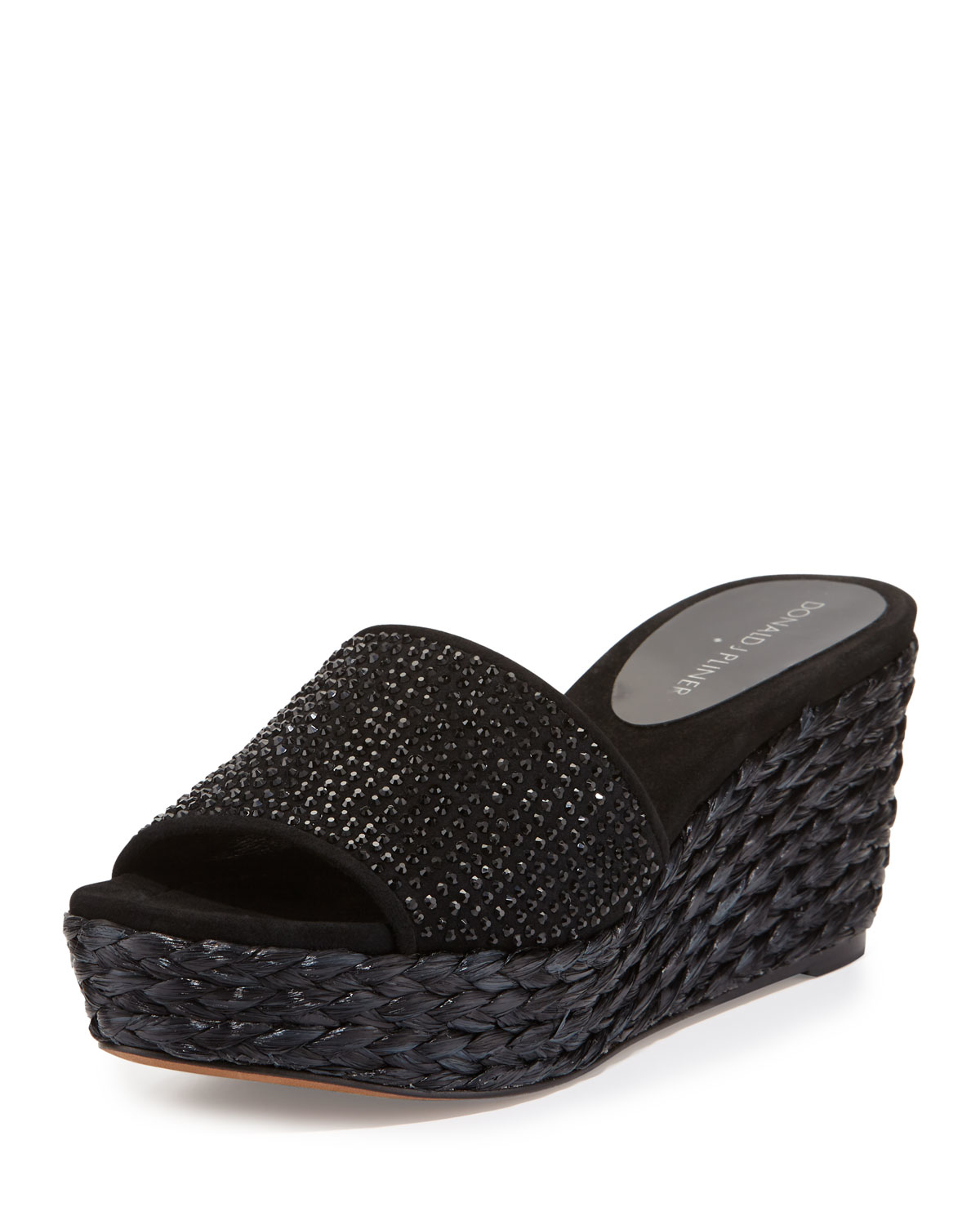 black slide heels