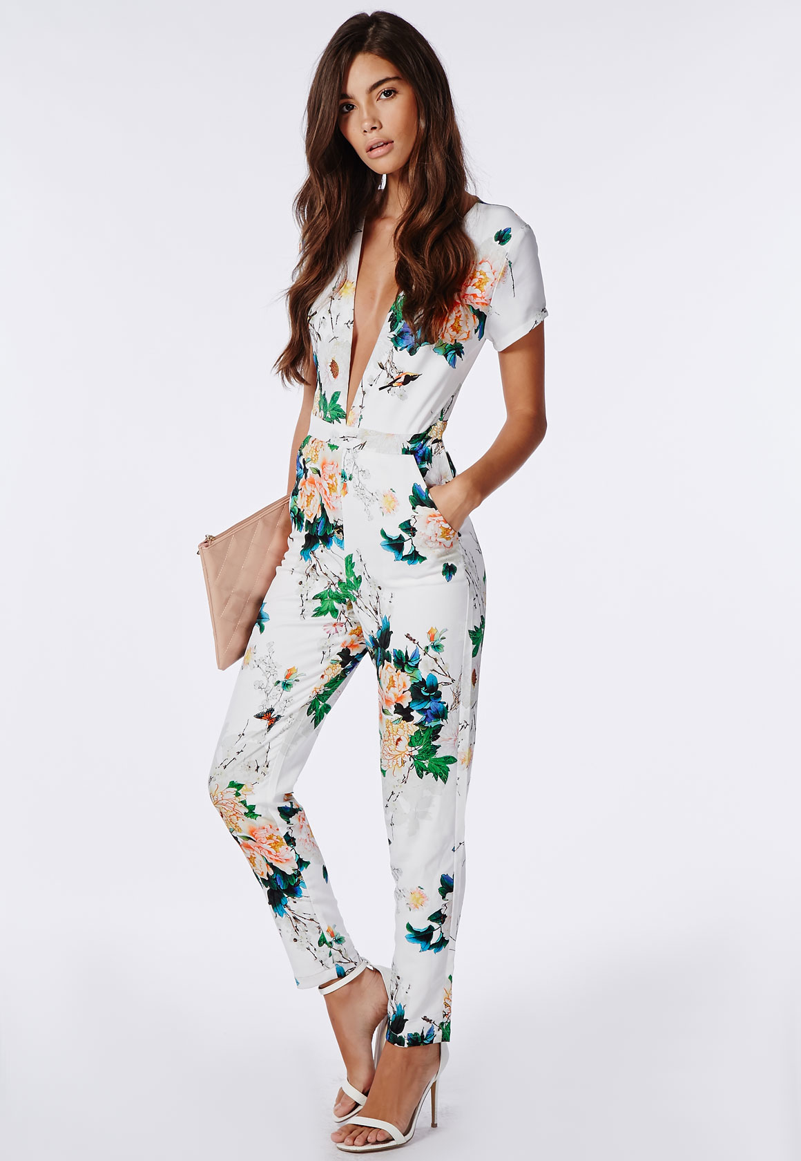 missguided floral jumpsuit