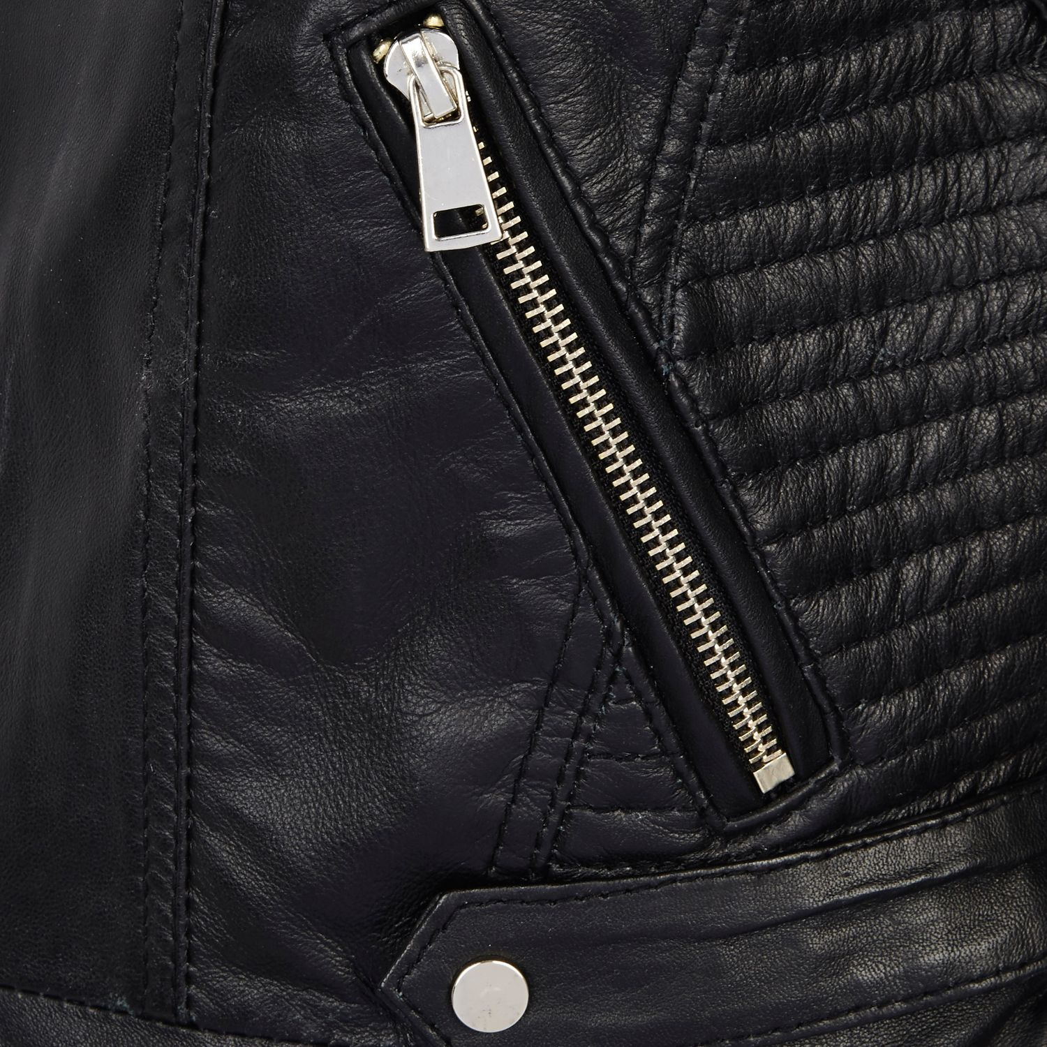 River Island Black Leather Peplum Jacket Lyst