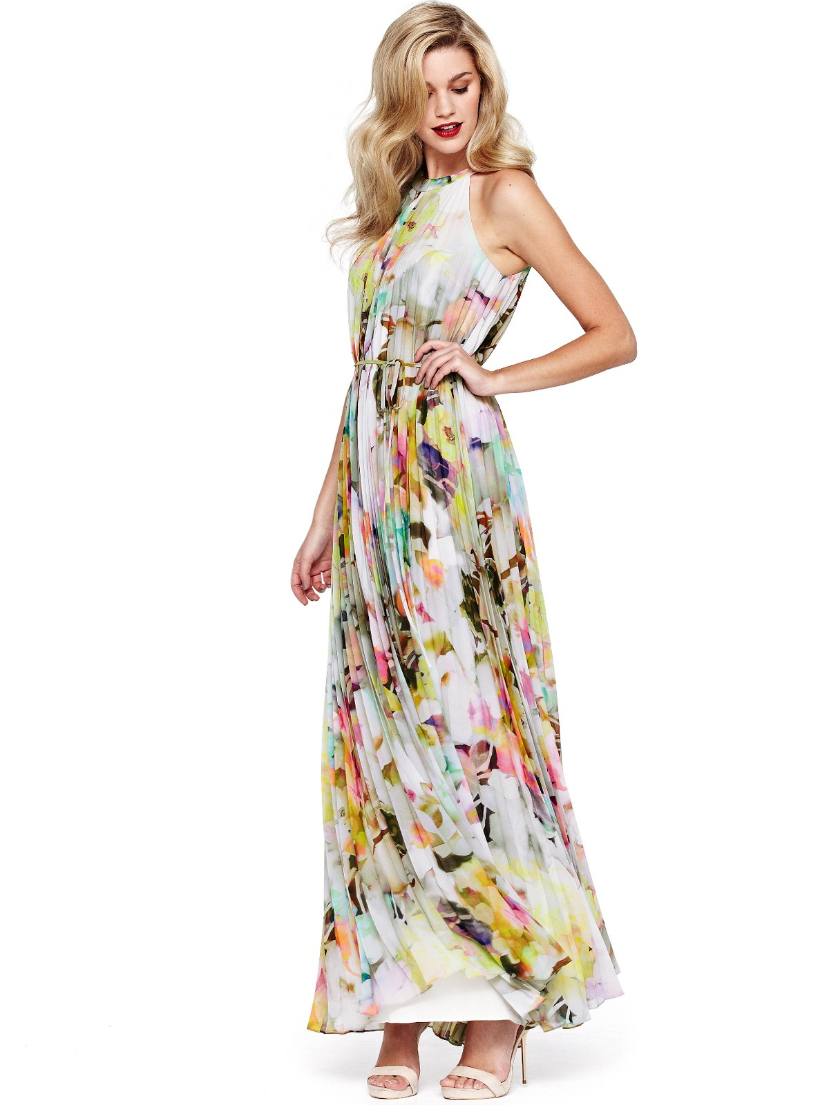 Ted Baker Hecuba Pleated Maxi Dress in Multicolor (multi) | Lyst