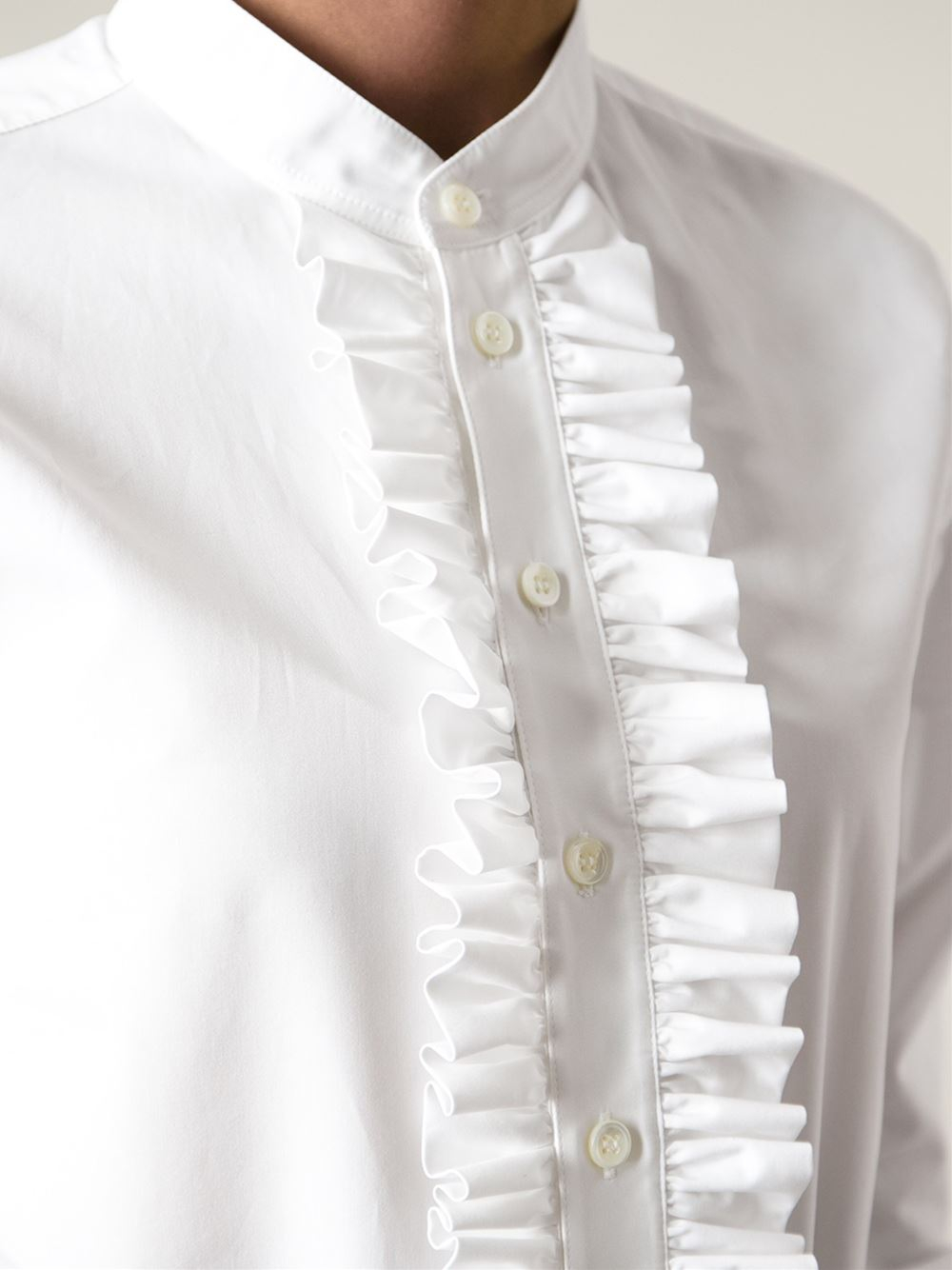 Saint Laurent Ruffled Placket Blouse in 