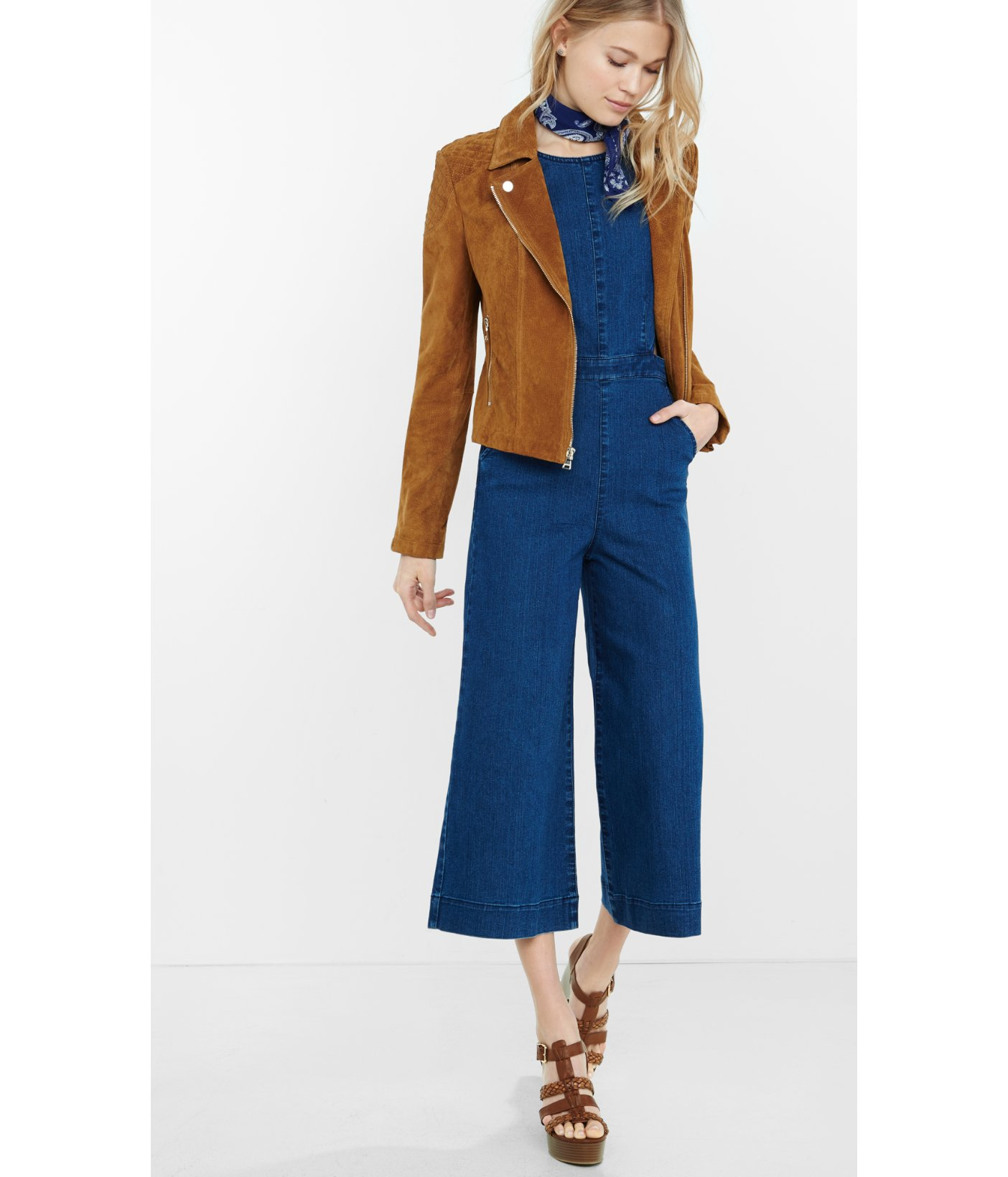 Express Sleeveless Denim Cut-out 
