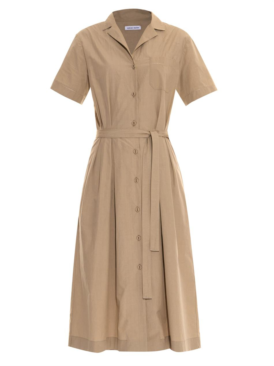 Tomas Maier Safari Cotton Shirt Dress in Natural - Lyst