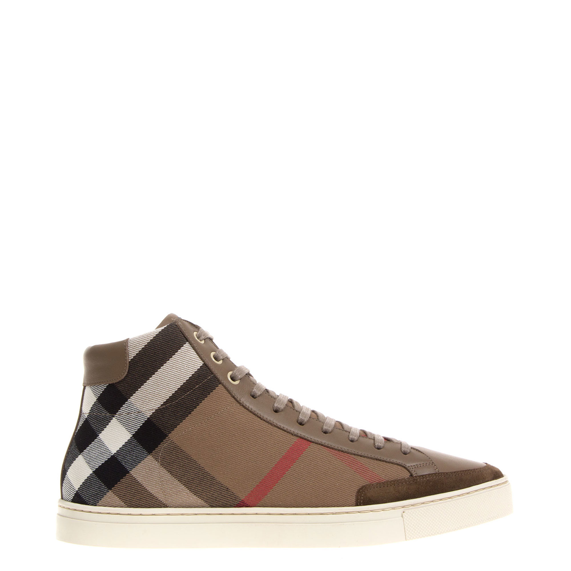 Save 39% Mens Shoes Trainers High-top trainers Burberry Leather Vintage Check High-top Sneakers in Brown for Men 