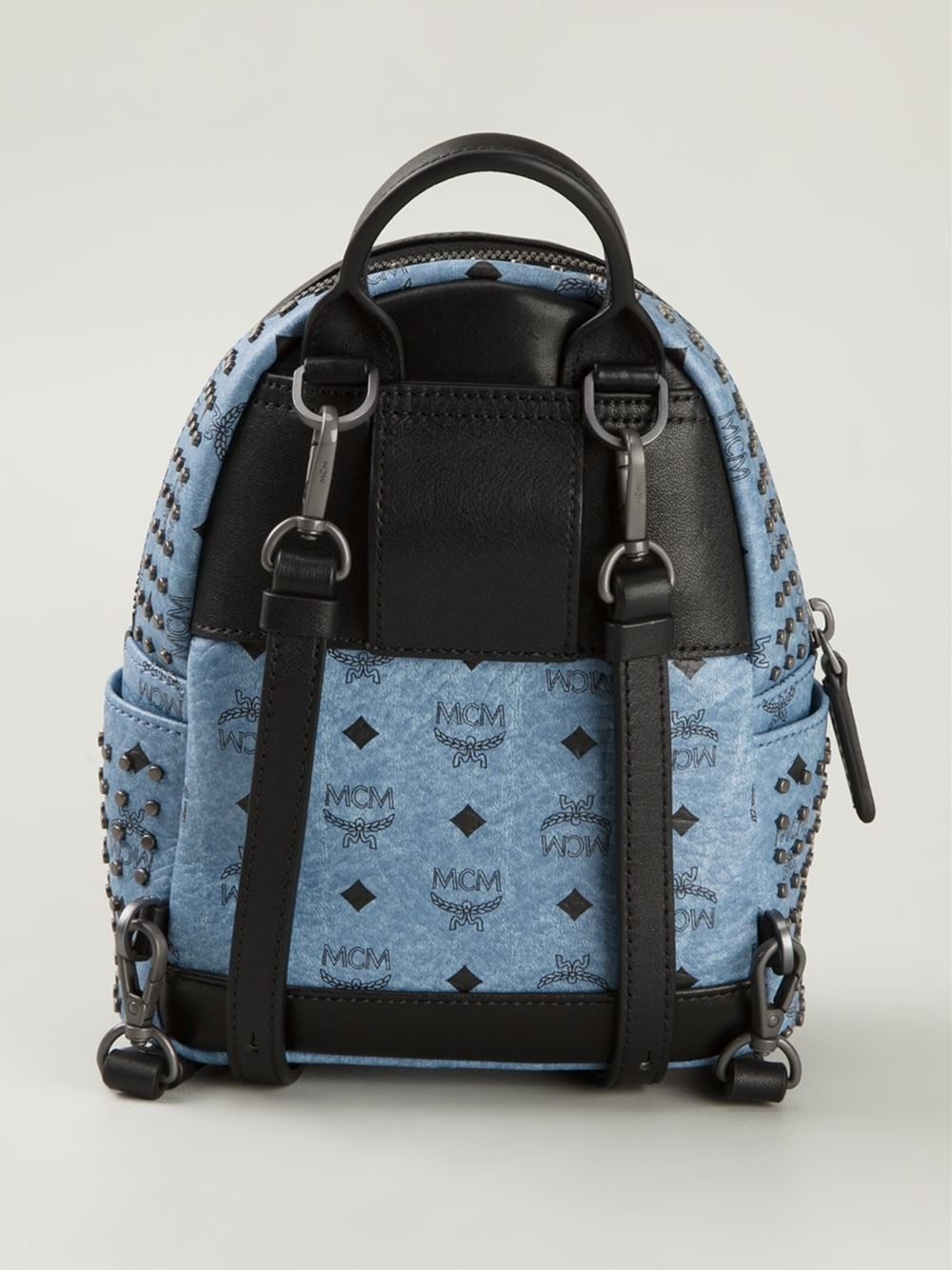 MCM Studded Mini Backpack in Blue - Lyst