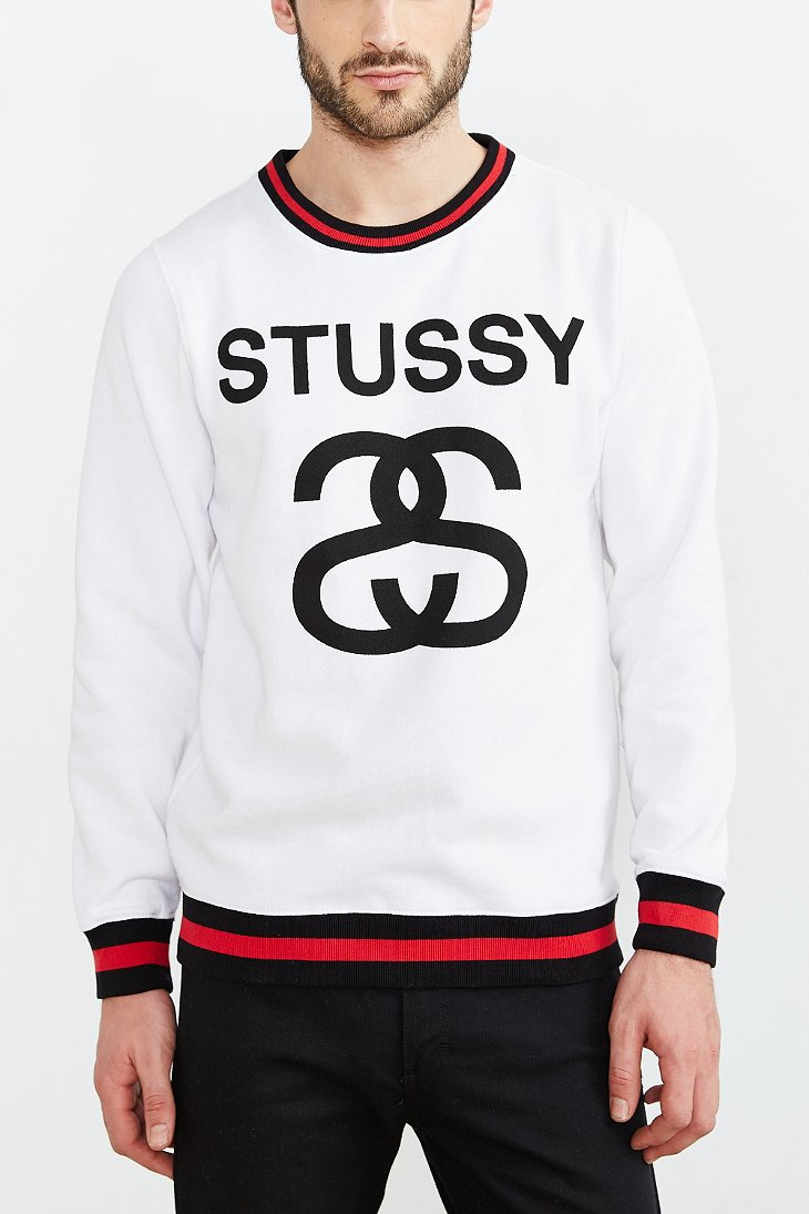 white stussy sweatshirt