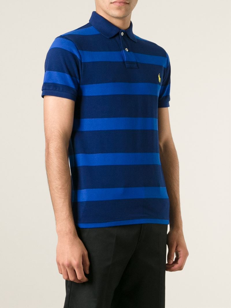 ralph lauren blue striped polo