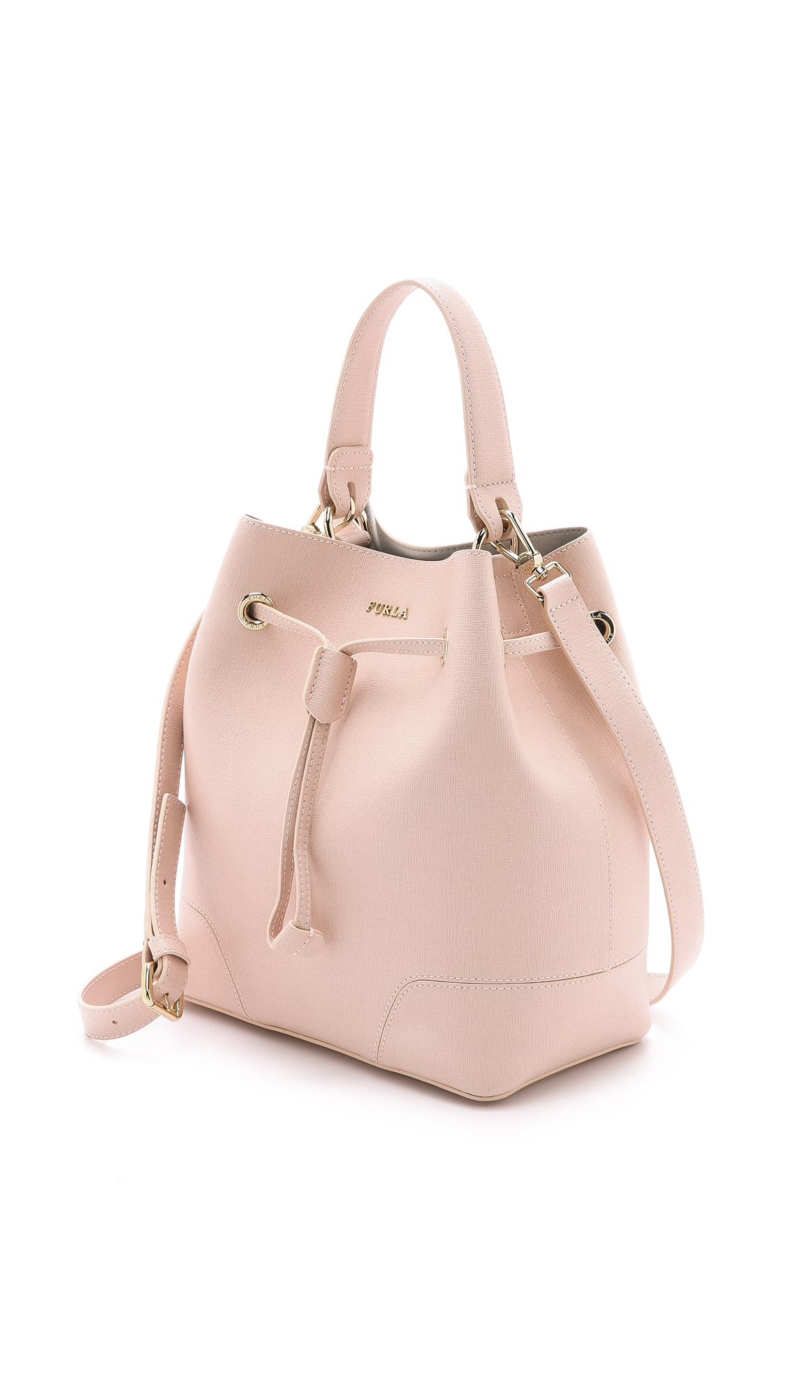 Furla Stacy Drawstring Bucket Bag - Pale Pink | Lyst