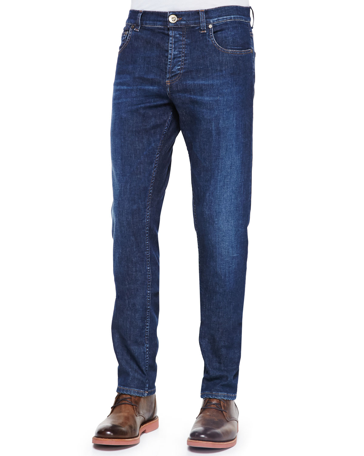 Alexander McQueen Stone-wash Stretch-denim Jeans in Blue for Men - Lyst