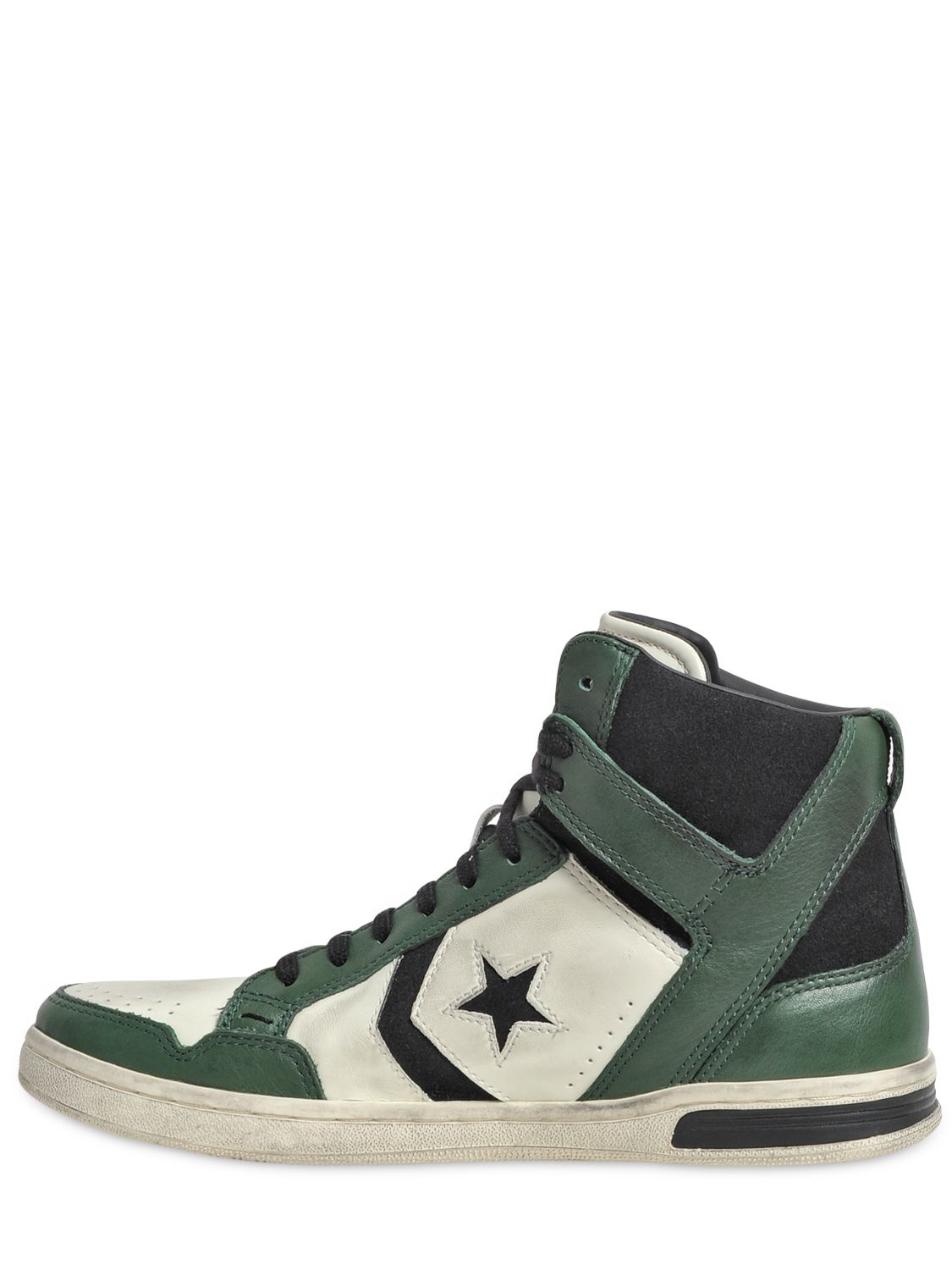Converse Weapon Leather High Top Sneakers in Green for Men | Lyst
