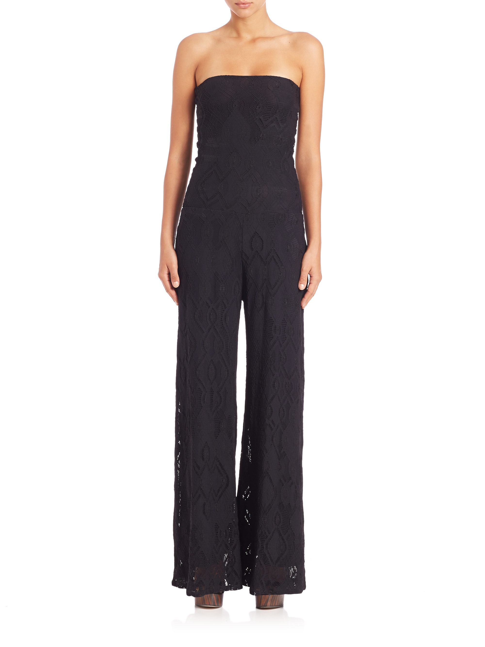 fuzzi strapless jumpsuit