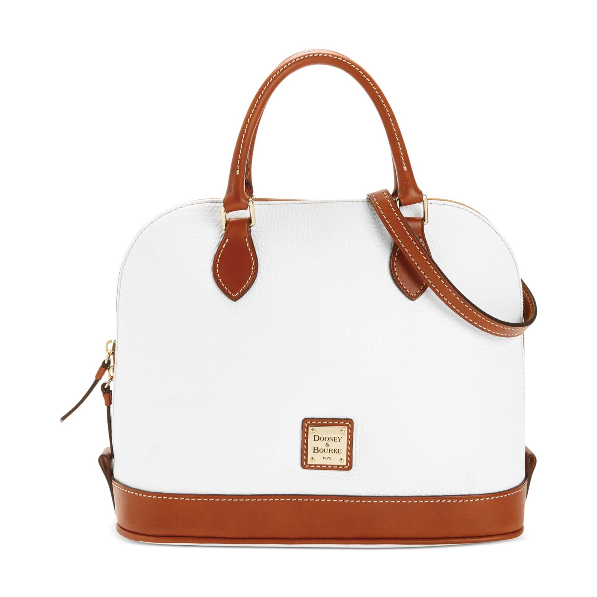 Dooney & bourke Pebble Zip Zip Satchel in White Lyst