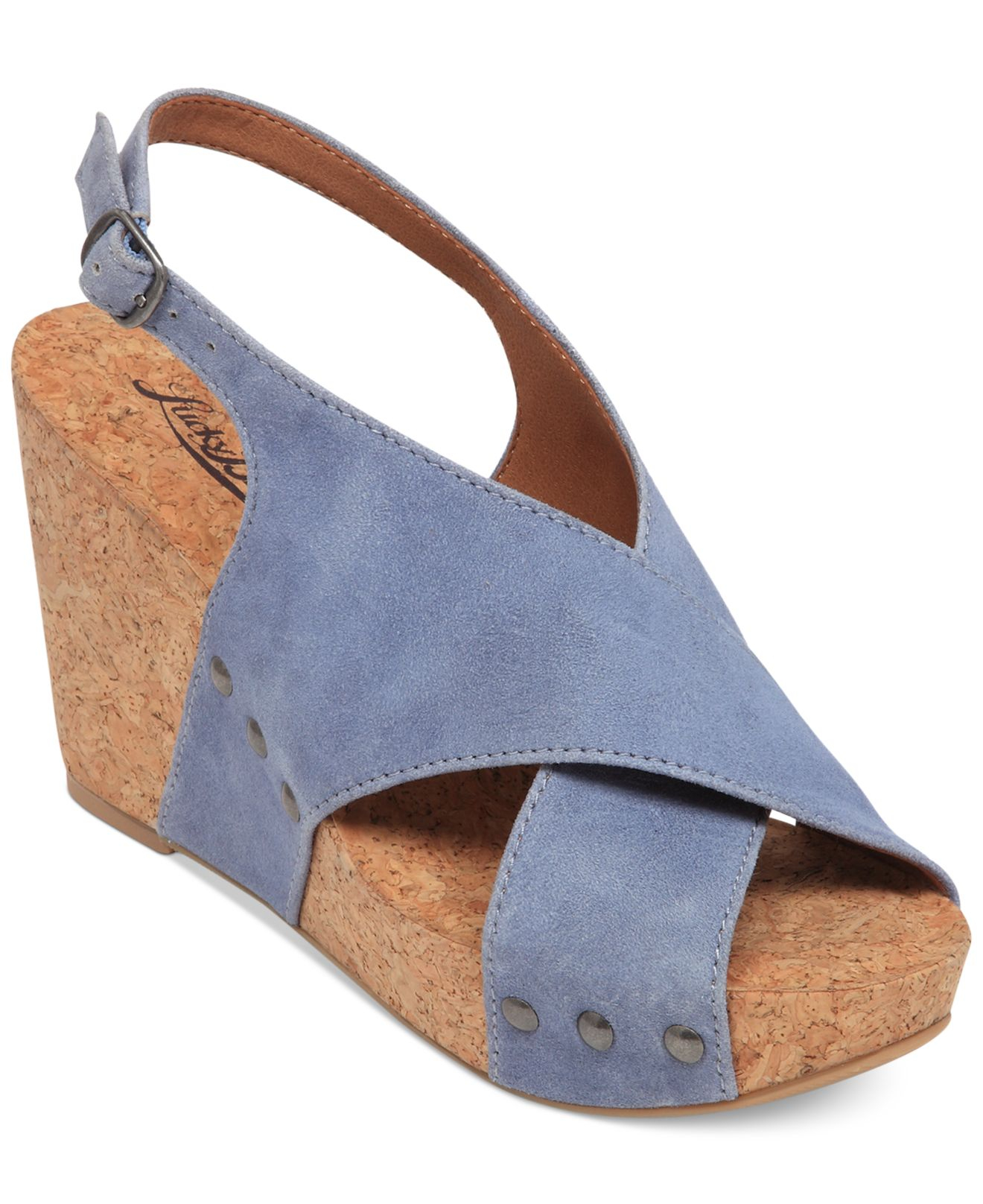 Lyst Lucky Brand Women's Minari Platform Wedge Sandals in Blue