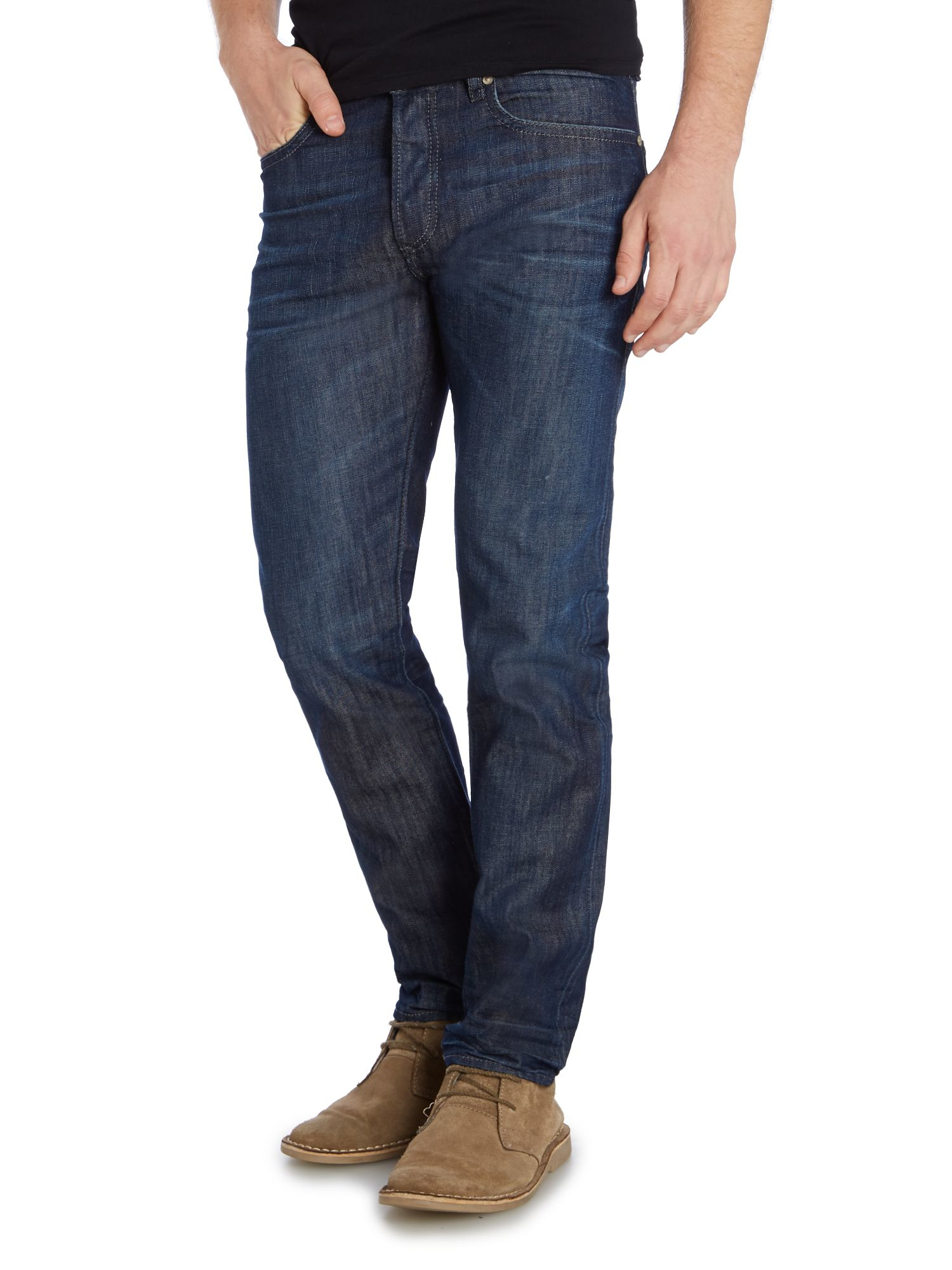 Diesel Buster 842n Tapered Fit Jeans in Blue for Men (Denim Dark Wash ...