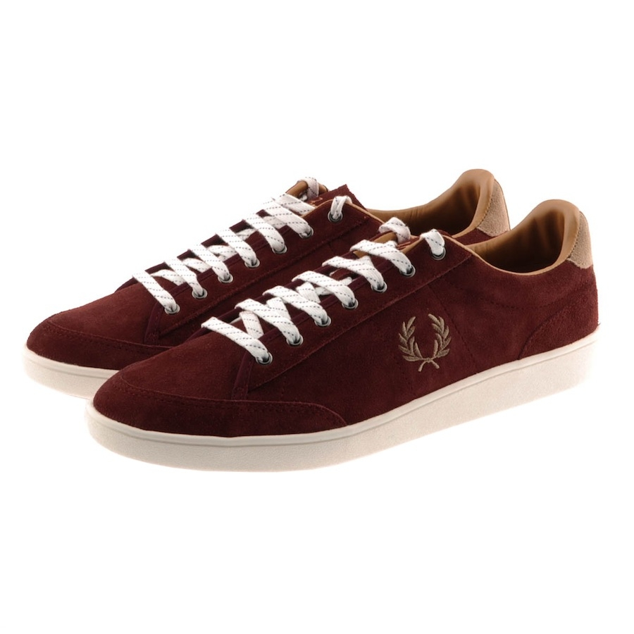 Lyst - Fred Perry Hopman Suede Trainers Maroon in Brown for Men