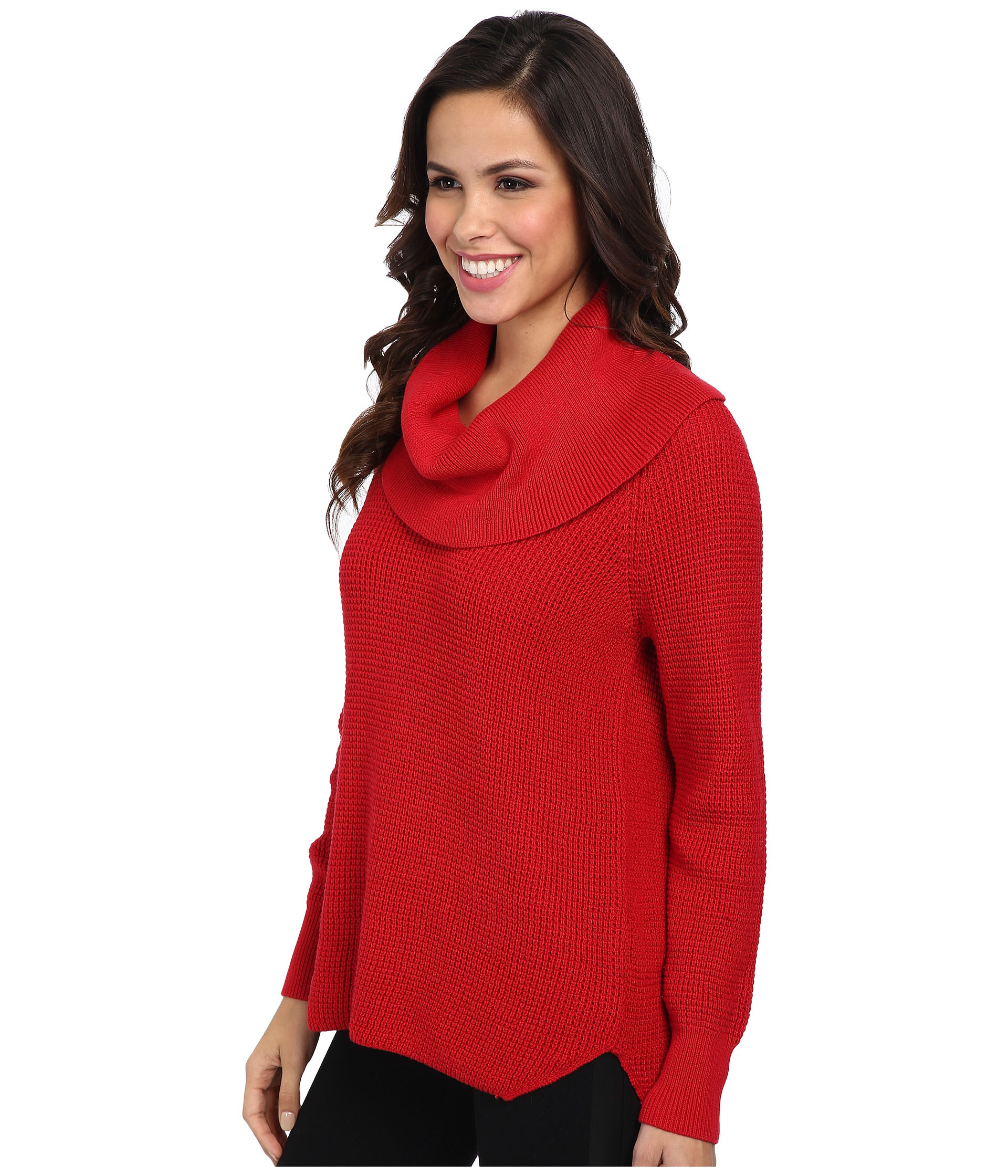 MICHAEL Michael Kors Cowl Neck Sweater in Red | Lyst