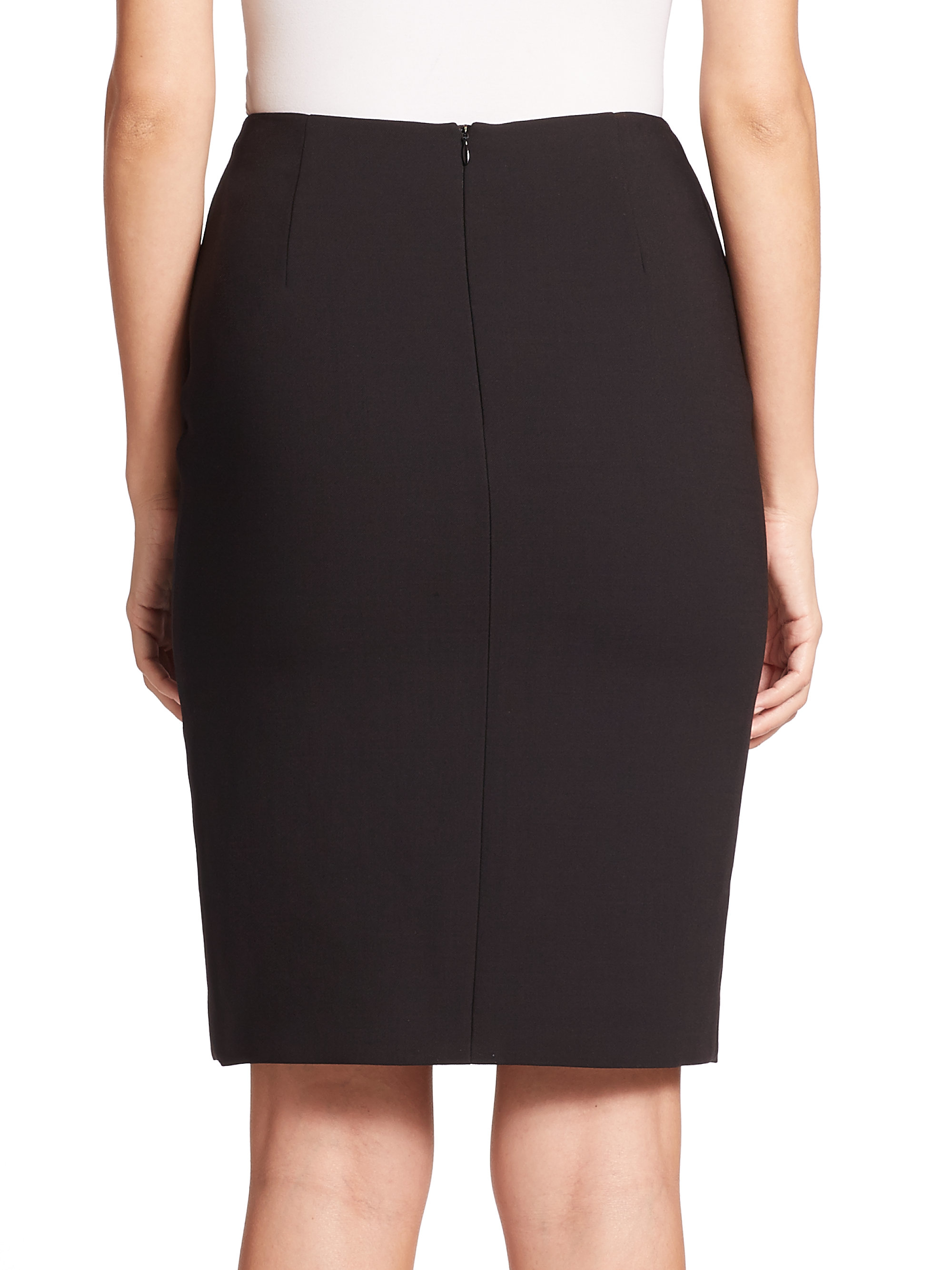 Lyst - Escada Seam-detail Pencil Skirt in Black