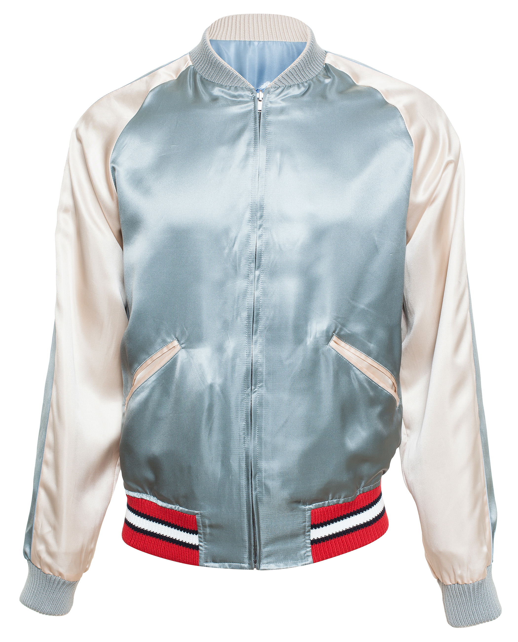 Gucci Reversible Satin Bomber Jacket in Blue for Men | Lyst