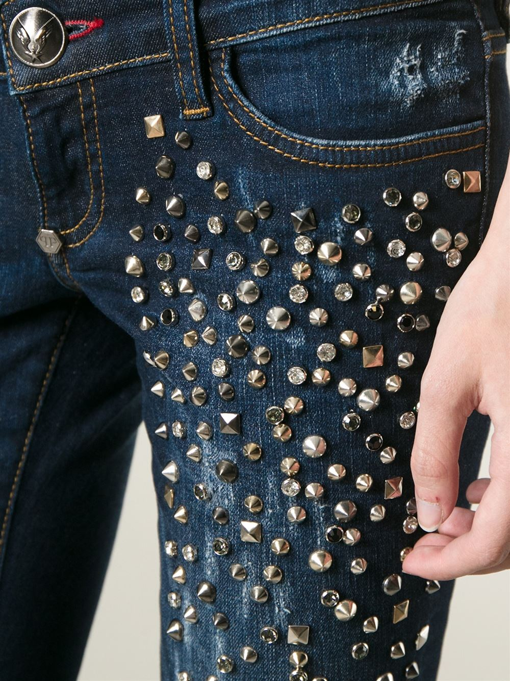 Philipp Plein Glitter Rain Jeans in Blue Lyst