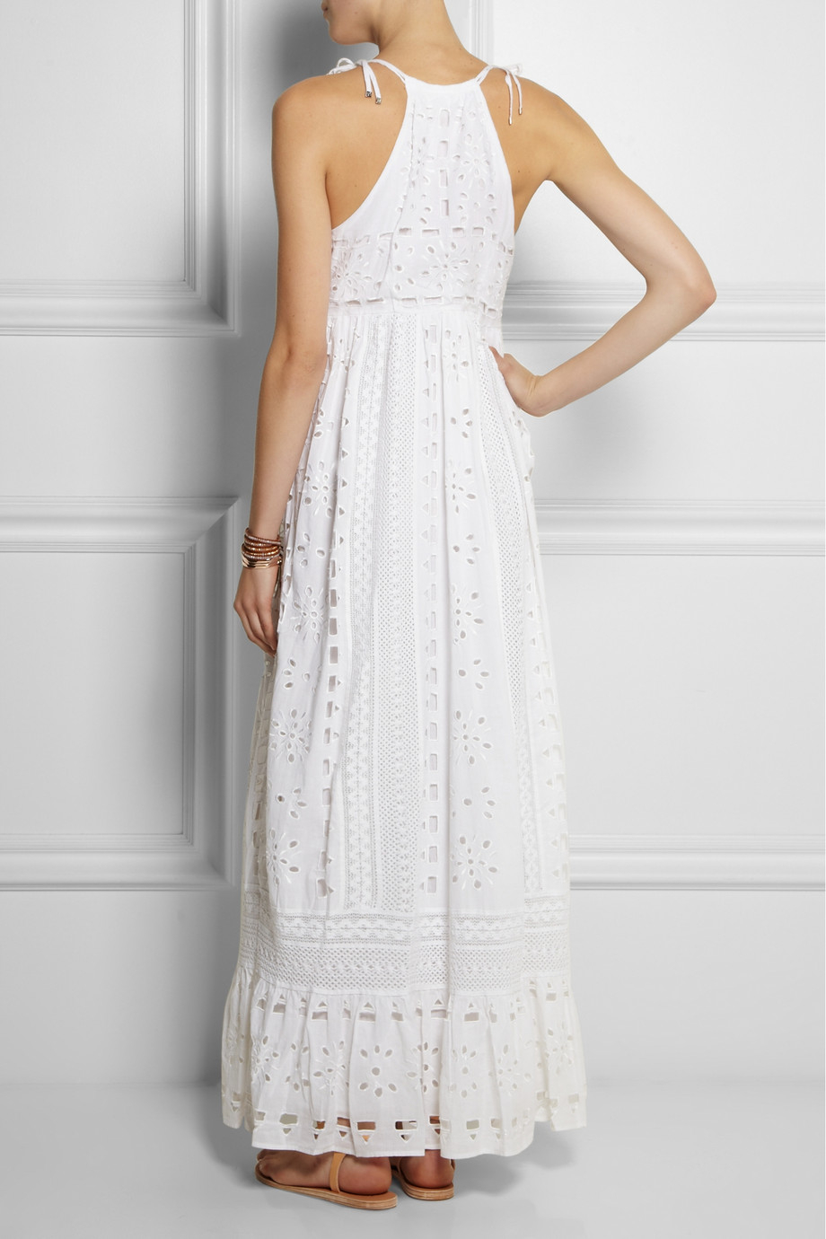Michael Michael Kors Broderie Anglaise Cottonvoile Maxi Dress In