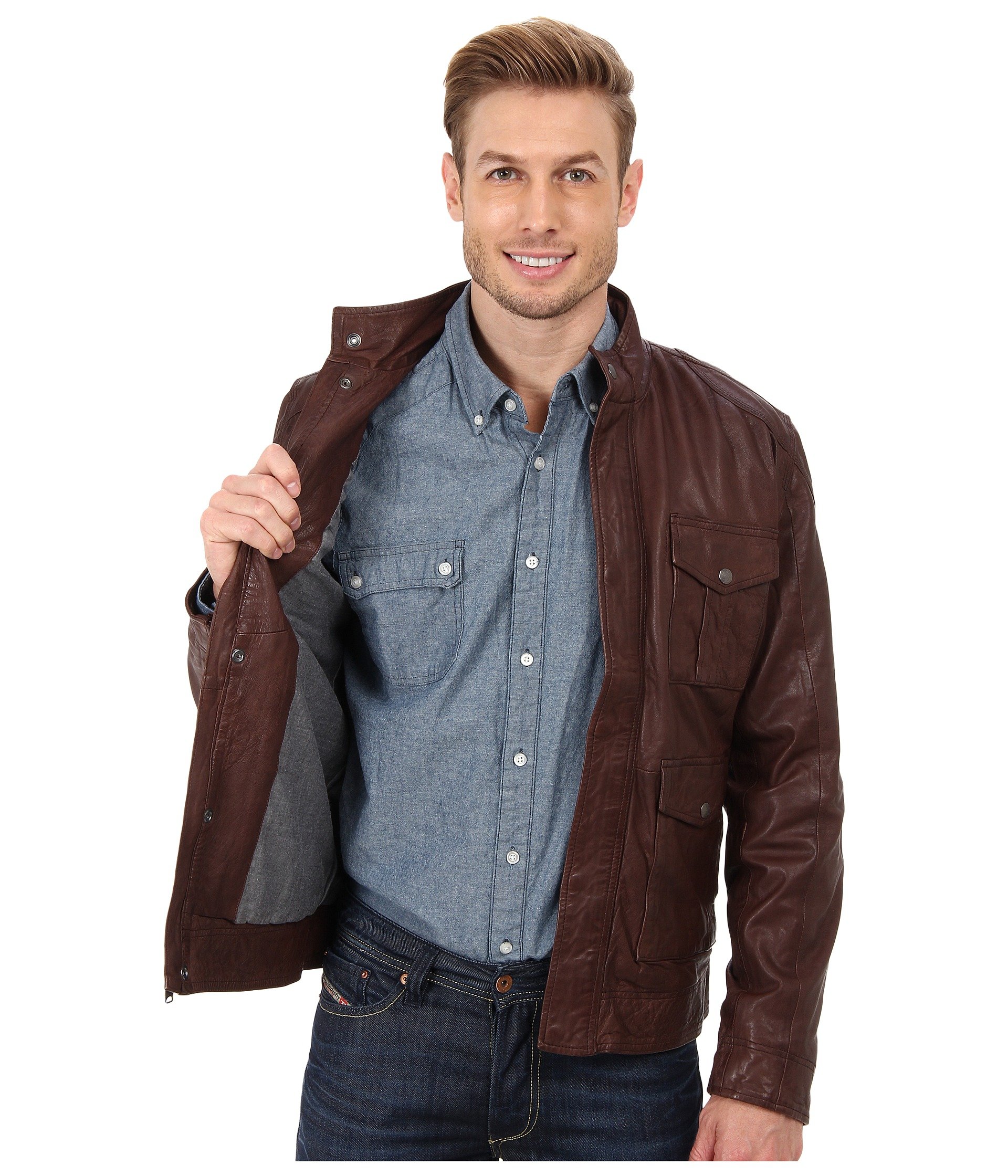 Lucky Brand Roadster Leather Jacket in 