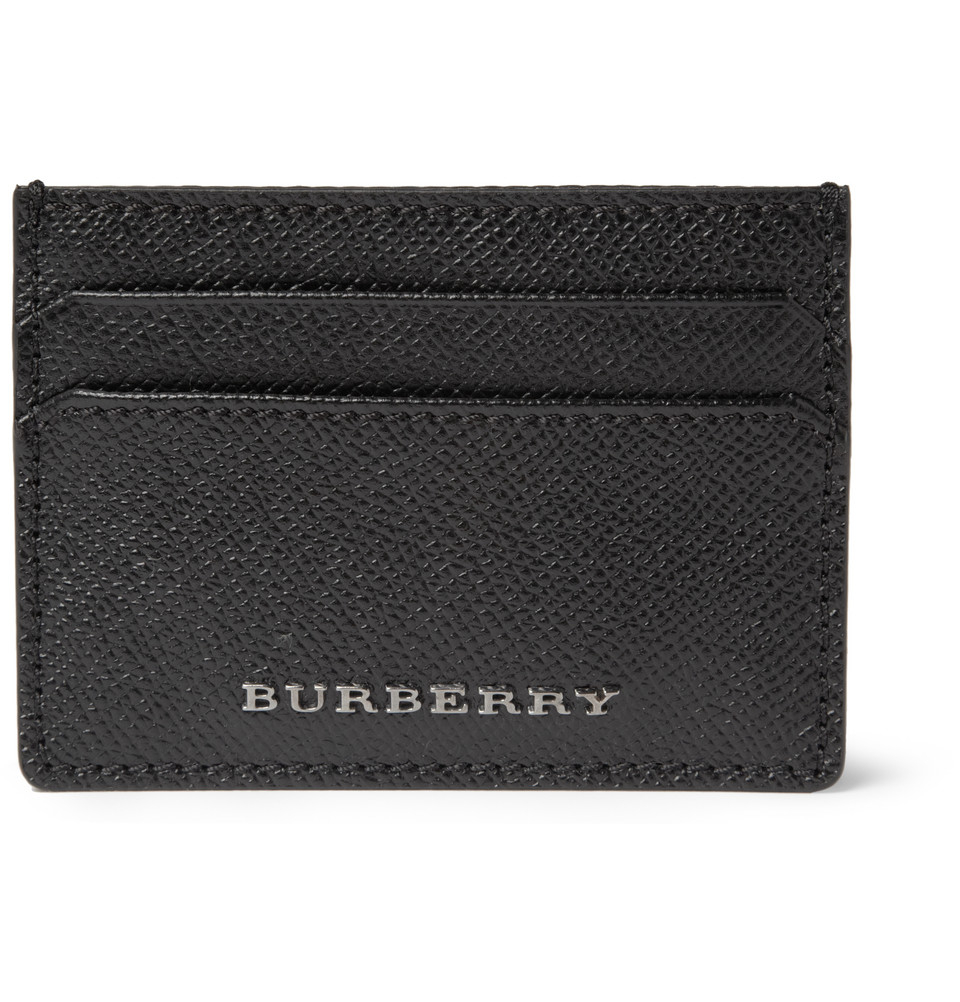 Burberry Crossgrain Leather Card Holder in Black for Men Lyst