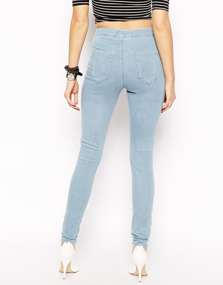 denim jeggings high waist