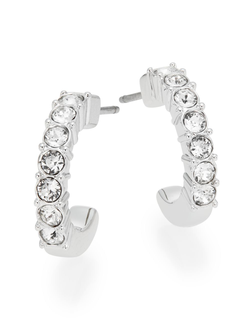 Swarovski Beth Crystal Hoop Earrings in White | Lyst