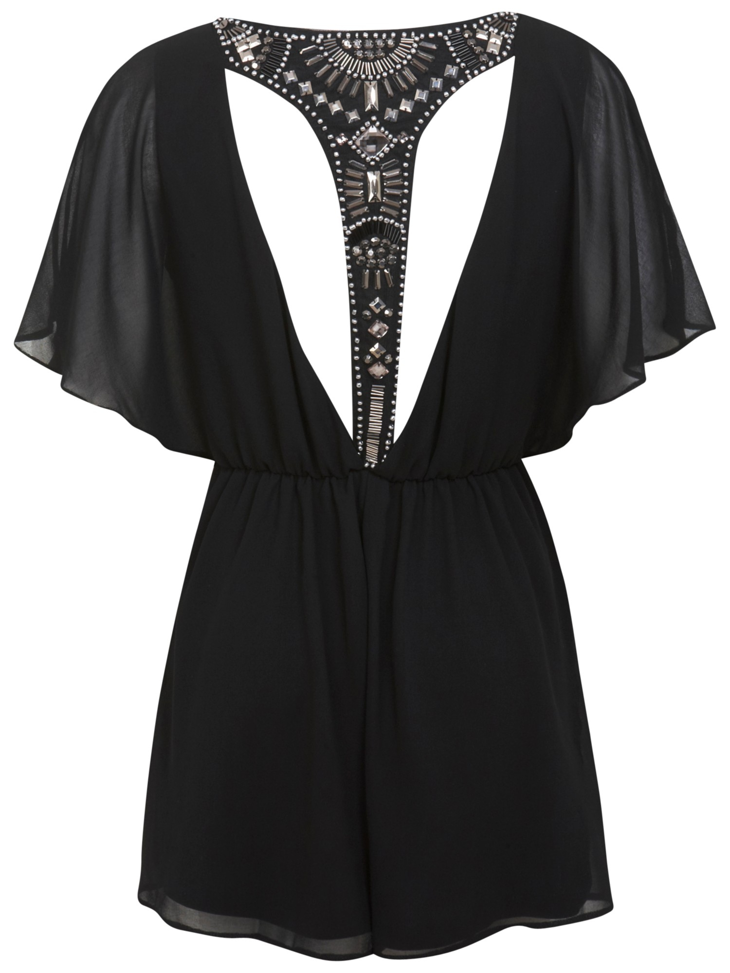 miss selfridge black playsuit