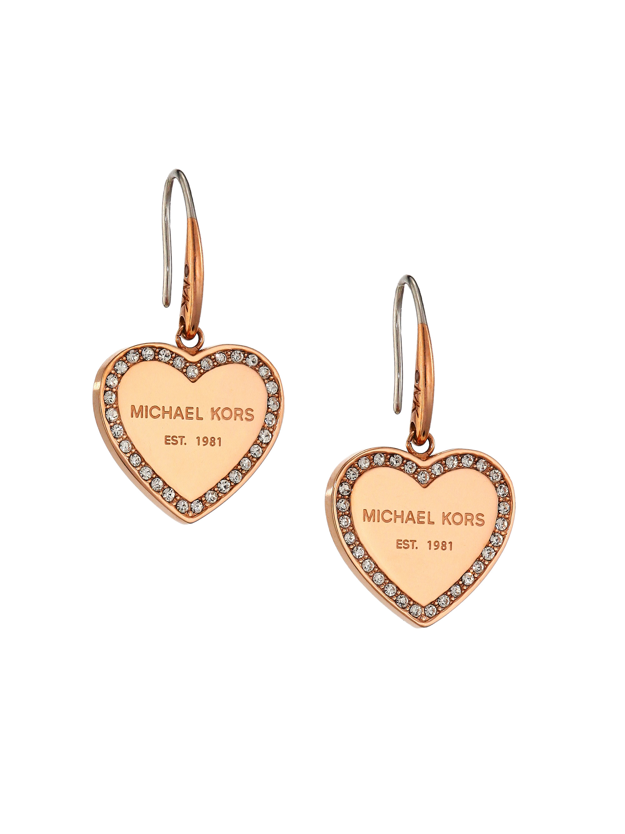 Michael kors store gold heart earrings
