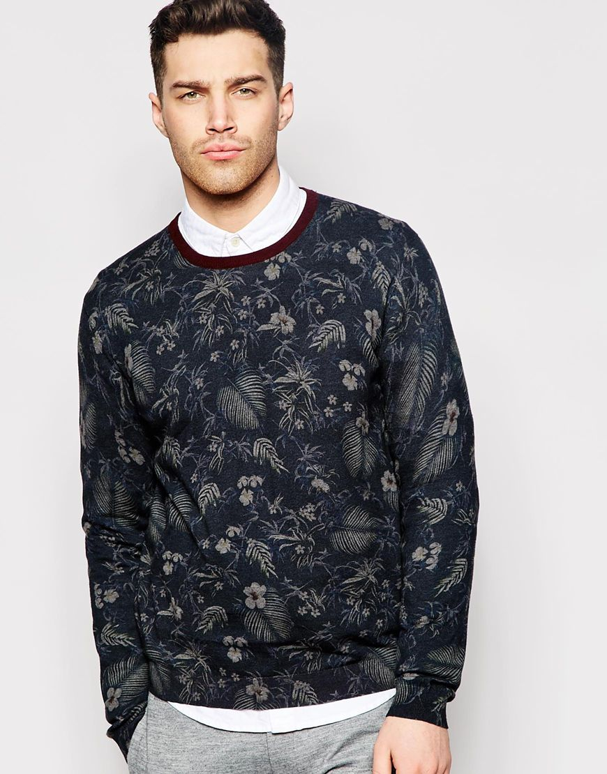 mens floral jumper