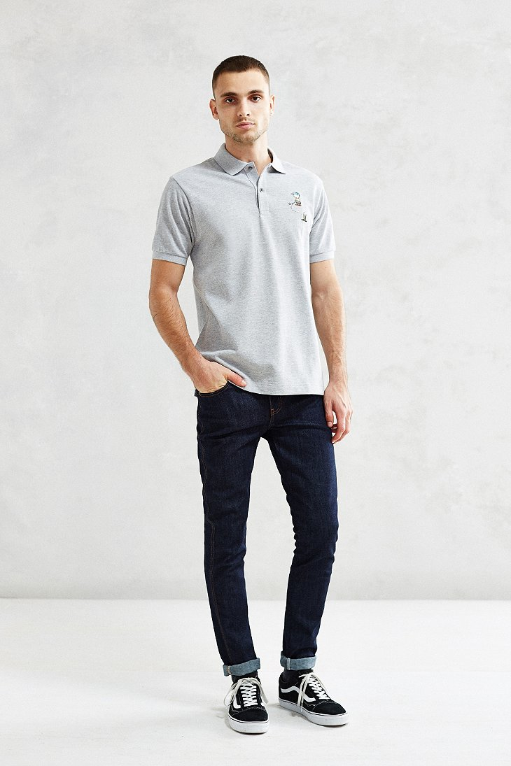 Lacoste Peanuts Charlie Brown Polo Shirt in Silver (Gray) for Men - Lyst