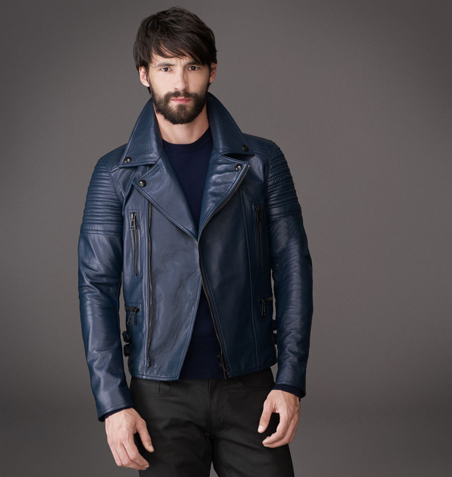 Belstaff Leather Jacket Blue Belstaff Leather Jacket Blue