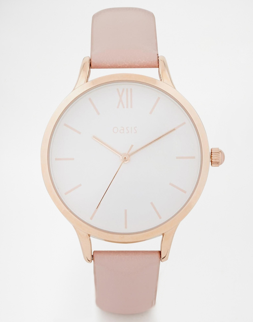 pink leather watch