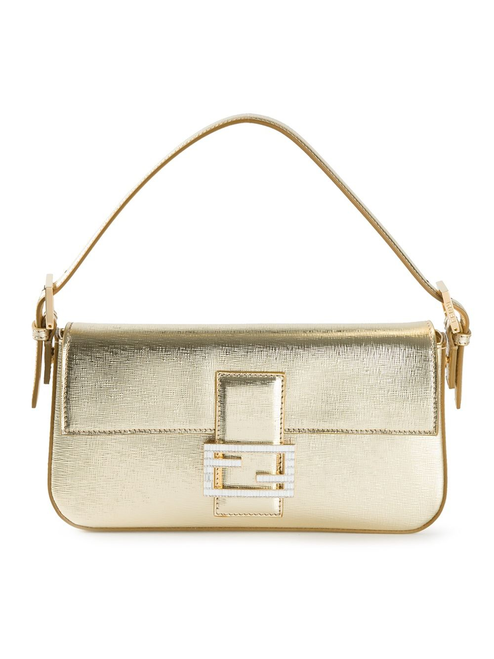 Fendi Baguette Leather Shoulder Bag in Metallic | Lyst