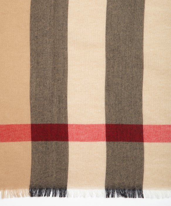 Burberry Camel Cashmere Nova Check Pattern Scarf in Brown Lyst