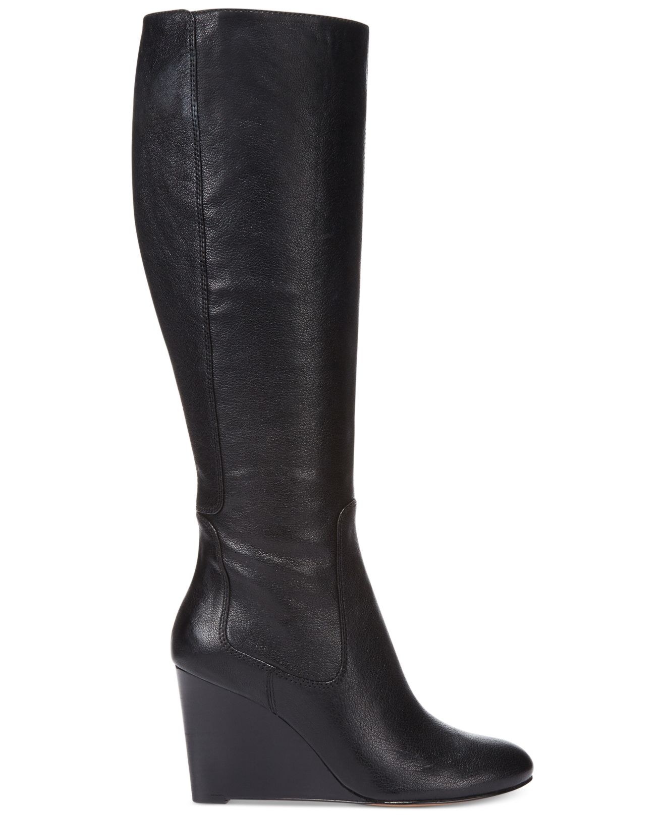 black wedge dress boots