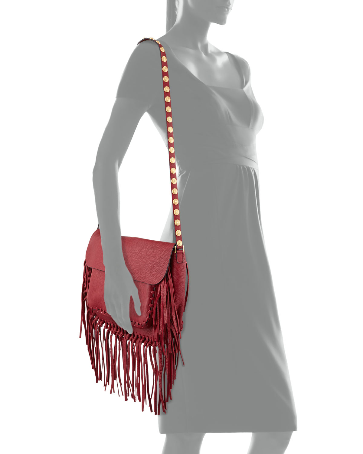 Lyst Valentino 'rockstud' Shoulder Bag in Red