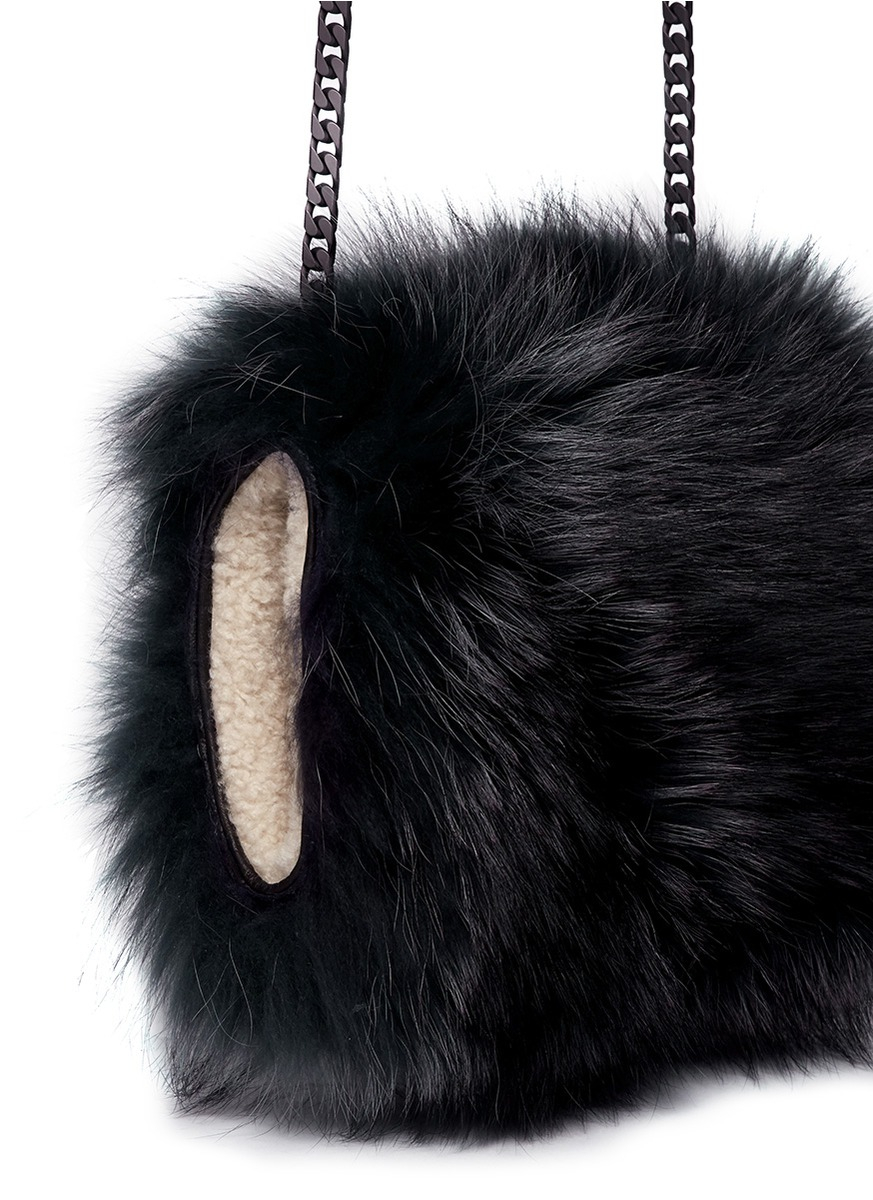 Boyy 'murmansky' Fur Muff Shearling Shoulder Bag in Black - Lyst