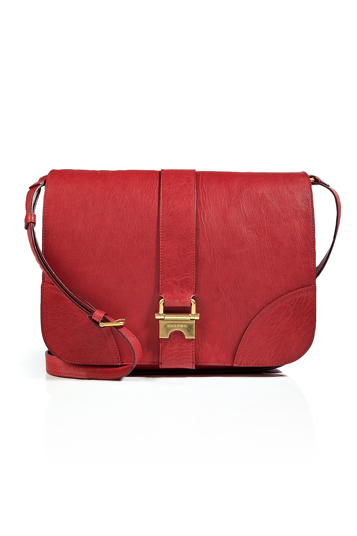Lyst Sonia Rykiel Leather Messenger Bag in Carmine in Red