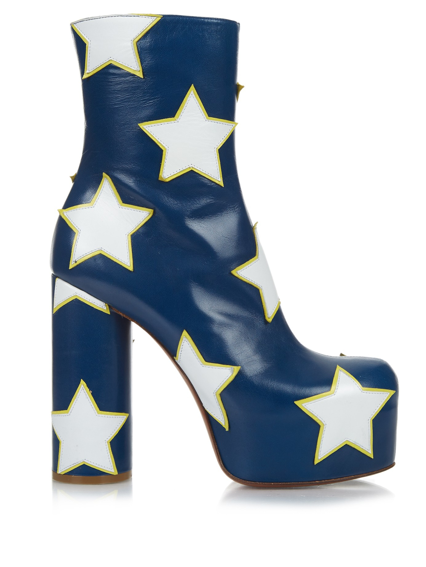 Vetements Stars Leather Platform Boots in Blue | Lyst