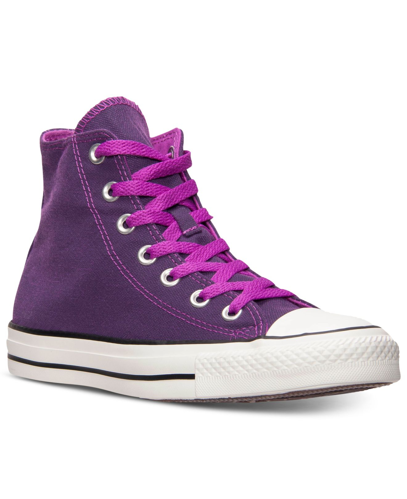 Converse Women'S Chuck Taylor All Star Hi Dark Neon Casual Sneakers From  Finish Line in Purple | Lyst