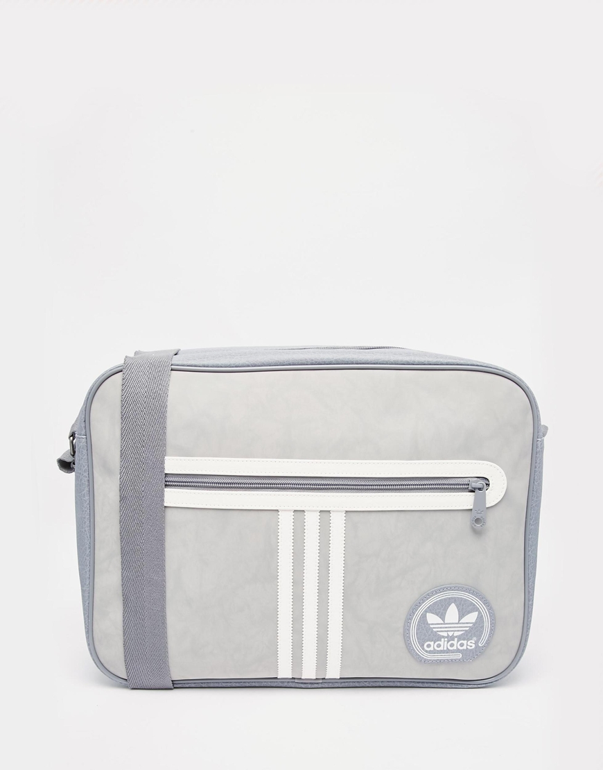 grey adidas messenger bag