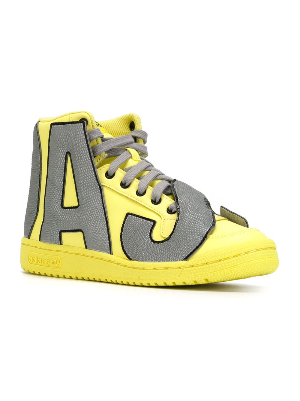 adidas Originals Jeremy Scott X 'letters Reflective' Hi-top Sneakers in  Yellow | Lyst