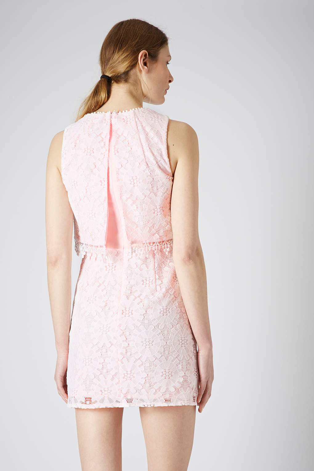 topshop pink lace dress