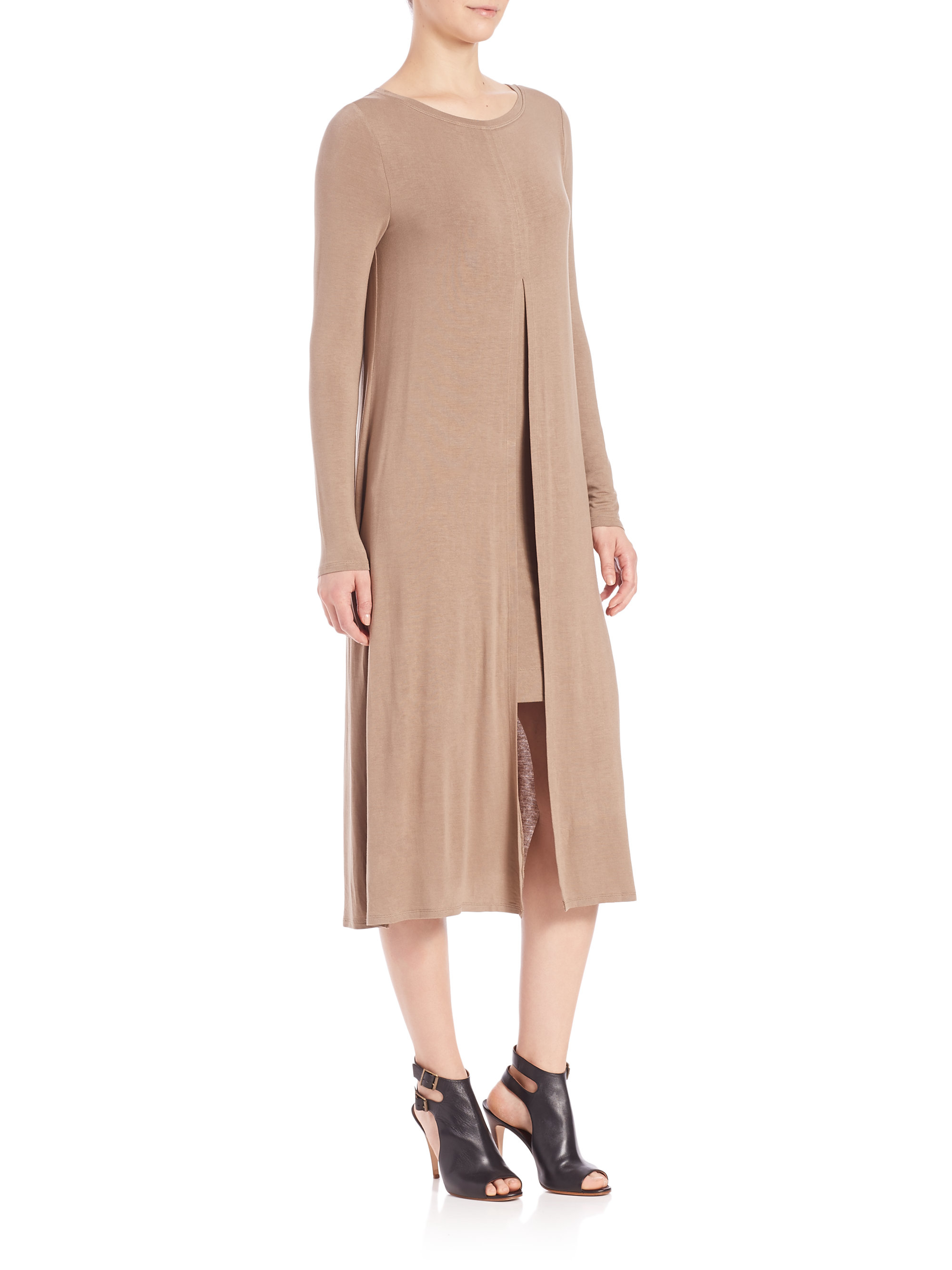 bcbgmaxazria ayana layered midi dress